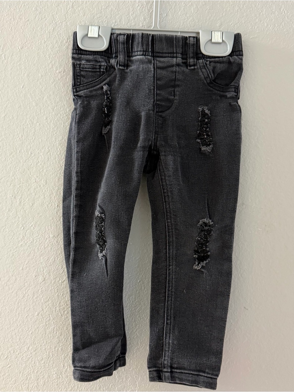 Lenox James 18-24mo Kids Black Distressed Pull-On Skinny Jeans Boutique Skater
